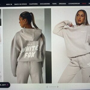 Gray Hoodie White Fox
